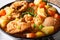 Dakdoritang - Spicy Korean Chicken Stew closeup. Horizontal
