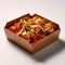 Dakgalbi Served in a beautiful lunch box white background - generative Ai illustration