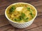 Dal khichdi or Khichadi, Tasty Indian recipe served in bowl over rustic wooden background, The food made of dal and rice combined