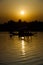 Dal Lake Boat Sunset Center Vertical Srinagar