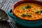 Dal soup - Indian delicious lentil soup on wooden background