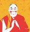 The Dalai Lama vector illustrations