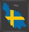 Dalarna map of Sweden with Swedish national flag illustration