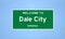 Dale City, Virginia city limit sign. Town sign from the USA.