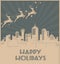 Dallas Skyline Christmas Holiday Card Art Deco Style