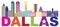 Dallas Skyline Lone Star Text Color Illustration