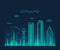 Dallas skyline trendy vector illustration linear