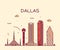 Dallas skyline trendy vector illustration linear