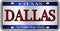 Dallas Texas License Plate