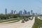 Dallas, TX/USA - circa April 2009: Downtown Dallas, Texas as seen from Interstate Highway 45