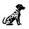 Dalmatian black icon on white background. Dalmatian silhouette