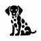 Dalmatian black icon on white background. Dalmatian silhouette