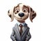 Dalmatian Cartoon Dog: A Realistic Portraitures In Animated Film Style