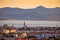 Dalmatian city of Zadar panoramic view with Island of Ugljan