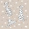 Dalmatian dog cartoon on dot background illustration