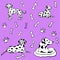 Dalmatian, dog, happy dalmatian, dog paws, bones, dog food, black and white dalmatian spots