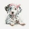 Dalmatian Dream: Cute Puppy with Headband Bandana AI Generated