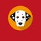 Dalmatian face flat design icon