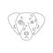 dalmatian face icon. Element of dog for mobile concept and web apps icon. Outline, thin line icon for website design and