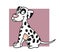 Dalmatian puppy dog wagging its tail Color illustration humorist button or icon for website