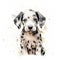 Dalmatian puppy. Stylized watercolour digital illustration of a cute dog with big eyes. AI