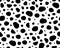 Dalmatian seamless pattern. Black uneven spots animal print. Abstract background with black and white circles. Vector