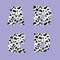 Dalmatian skin alphabet - letters A-D