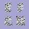 Dalmatian skin alphabet - letters E-H