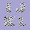 Dalmatian skin alphabet - letters I-L