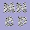 Dalmatian skin alphabet - letters M-P