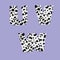 Dalmatian skin alphabet - letters U-W