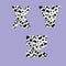 Dalmatian skin alphabet - letters X-Z