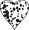 Dalmatians spots heart layered design