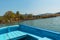 DALYAN, TURKEY: Crossing the river on a wooden boat to the Lycian tombs in the town of Dalyan.