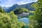 Dam on Bious-Artigues lake in the Pyrenees France