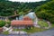 Dam on Bobr river and hydroelectric water power station in Pilchowice in Poland