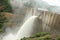 Dam discharge flood water