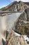 Dam draining water in Riano. Hydraulic energy. Castilla Leon. Spain