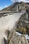 Dam draining water in Riano. Hydraulic energy. Castilla Leon. Spain