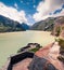 Dam on the Grimselsee reservoir on the top of Grimselpass