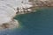 The dam of Lago di Fedaia, at the foot of the Marmolada mountain. Trento, Itlay.