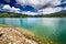 Dam Lake Bolboci in Bucegi mountains, Romania