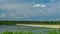 Dam on the lake reservoir nature bird water period of time clouds sky landscape trees