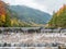 The dam of Lower Ausable Lake in Adirondacks