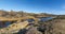 Dam and old water mill in the waters of the Rio Tinto, in the province of Huelva, Spain