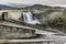 Dam over Eresma river, Segovia Spain. Pontoon Reservoir