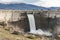 Dam over Eresma river, Segovia Spain. Pontoon Reservoir