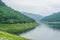 Dam river green mountain view, forest, boat ride, travel thailand