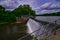 Dam and spillway at backbone state park iowa