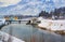 The dam on Traun river, Bad Goisern, Austria